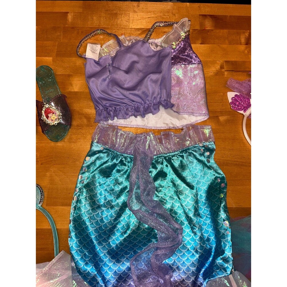 Girls Lot of Mermaid Costumes and Accessories Size 4/6, 7/8 - Picture 5 of 9